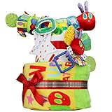 はらぺこあおむし 出産祝い プレミアム 2段 おむつケーキ バスタオル 男女兼用 ERIC CARLE エリックカール (パンパース テープタイプ S)
