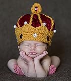 かわいい赤ちゃんの写真から3ヶ月クラウンニットかぎ針編みビーニーハットプロップ