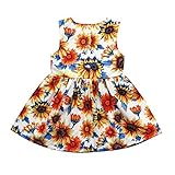 笑え熊 女の子 子供スカート 子供服 人気 新品 花柄 赤ちゃん服 夏物 普段着 ひまわりプリント ワンピース