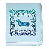 CafePress – CorgiラティスBaby Blanket – スーパーソフトベビー毛布、新生児おくるみ 標準 ブルー 507614416-0-98-0
