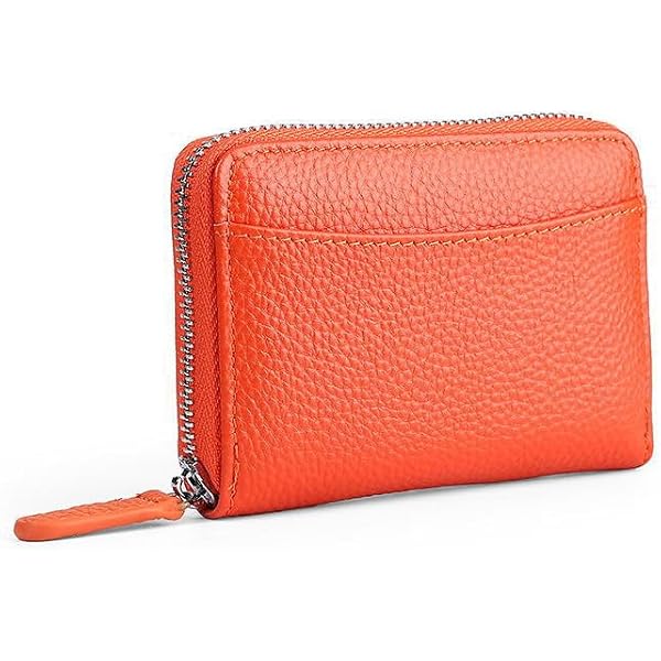 Amazon.co.jp: Lefreem オレンジ レザー ミニ財布 ヌメ革 : ホビー