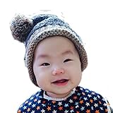 jjnineベビー乳児女の子男の子冬ソフト暖かいハンドメイドスノーフレークボンネットキャップ帽子Earflap Hat US サイズ: One Size カラー: グレー