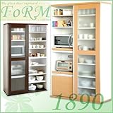 ガラス食器棚【フォルム】シリーズ　Type1890 (ナチュラル/ホワイト)