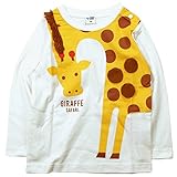 《春夏対応》 CHEEK ROOM(チイクルーム)  製品洗い加工済み42/2天竺きりん長袖Tシャツ 90cm/OW NO.B-470211