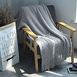 マルチカバー おしゃれ 北欧風 ソファカバー 長方形 毛布 ひざ掛け 大判 多機能 2人 3人掛け ソファー ブランケット ポリエステル あったか 柔らかい 軽量 選択可 四季通用 (グレー, 130X170cm)