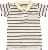 Anna Nicola(アンナニコラ) ベビー用半袖ポロシャツ ボーダー柄 (80cm, オフホワイト×グレー)
