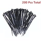 EVERMARKETブラック8 "プラスチックケーブルZip Ties – 200パック