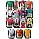 [AMAOR] 仮面ライダー tシャツ 長袖 ボディースーツ 仮面ライダー1号 2号 カブト 龍騎 クウガ コスプレTシャツ 半袖 コスプレ衣装 上着 親子服 夏服 戦闘服 記念シャツ 大人 子供 個性 潮流 可愛い人気 周辺 萌えグッズ 柔らかい 応援服 誕生日 プレゼント 男女兼用 (C,S/子供)