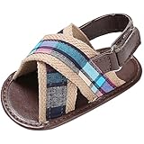 (カエルフロッグ)男児のサンダル　ベビーサンダル　男の子の涼しいサンダル　軽量　快適　柔らかいPUレザー　ソフト底の靴　マジックテープ付け　歩行靴　ブラウン　12-18ヶ月に対応 夏