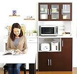 ツートン食器棚【パスタキッチンボード】（幅90cm×高さ180cmタイプ） / パスタキッチンシリーズ ショッキダナ1890--&gt;[ダークブラウン]