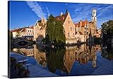 Kristelリチャード・プレミアムシックラップカンバスウォールアートプリント題名ベルギー、Flanders、Bruges、View over the Canal followsの川Dijver 30
