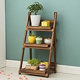 ADDAS 折りたたみ式マルチフラワースタンドプラントソリッドウッドフラワーポットシェルフ炭化炭化棟リビングルームフラワーシェルフ ( サイズ さいず : 50*39*96 cm )