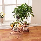 J-園芸ラック ラワースタンド レトロフラワーラック鉄の金属の花棚3つの植物のために棚を立てる花鍋ホルダー棚スタンドラック庭のストレージ棚室内リビングルームバルコニー装飾（3色） (色 : 赤)