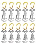 "NACETURE ウッドデッキ ペグ 自在金具 キャンプ キャンプ用テント 対応 ペグ・アンカー カラビナ スプリングセット アルミ製 自在金具 10本セット" (ぎんいろ10個)