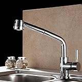 bian-copper Pull Telescopic Vegetableシンク蛇口、キッチンシンク蛇口、シングルハンドル単穴冷水バルブ