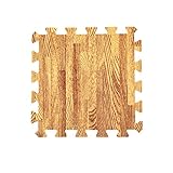 10個の防水児用泡マットベビー泡パズル遊び用マット、ライトの木材を印刷