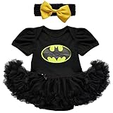 (フィーショー)FEESHOW　ベビーちゃん　バッドマン風　超カワイイ　半袖ワンピース　ロンパース 　ベビー用 　ベビー服　変身服 コスチューム 　チュチュスカート　ベビー服 ベビーちゃんワンピース風