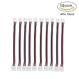 5050 4 Pin LED Strip Jumper Connector - iCreating 10PCS 12V RGB Solderless LED Light Strip Wire Tape