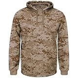 迷彩1 / 4 Zip Thermal Hoodedフリース(カスタムまたは空白Back ) Greatカジュアルウェアまたはすべてのスポーツ:野球、フットボール、サッカー、バレーボール。。。 M