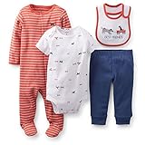 Carter's カーターズ　4点セット　３M／3ヶ月　カバーオール　セットアップ　出産祝い　プレゼント 新生児 (ワンワン／男の子)