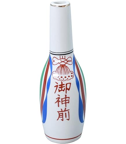 Amazon｜神棚の里 神棚 神具 瓶子 錦神酒トックリ細型 4寸 御神酒