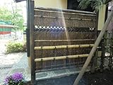 【国産天然竹 袖垣】丸太黒穂垣A（腰ビリ） W700H2250 脚長仕様