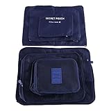 Kicode 海軍 防水メッシュ耐久性のある荷物トラベルキューブ 6トラ​​ベルパッキングオーガナイザー、 ために アウトドアとホームストレージ