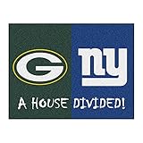 NFL House Divided - Packers/Giants Rug 34 x 45/Small Black [並行輸入品]