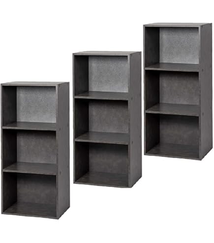 【新品／未組立品】棚板可動式　３段カラーボックス　モルタルグレー　３個セット　棚板高さ調整可能　可動棚 棚板可動式3段ボックス モルタルグレー 単品 可動棚 高さ調整可能