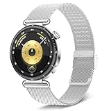 [KeeFos] 18mm バンド Huawei Watch GT6 41mm/GT5 Pro 42mm/GT5 41mm/GT4 41 mm/Huawei Watch 5 42mm 対応 交換バンド 金属 替えベルト ステンレス製 ストラップ 男女兼用 交換ベルト ファーウェイ スマートウォッチ GT6 41 mm/GT 5 Pro 42 mm/5 42 mm 対応 (シルバー)