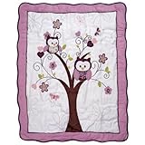 Baby's First by Nemcor Plum Owl Crib Bedding Set, 4 Piece by Baby's First by Nemcor [並行輸入品]