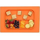 Baby Placemat - Silicone Washable Placemat - No More Splatter Platter (Orange Bento) by Silver Lilly