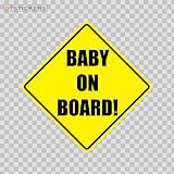 ビニールステッカーデカールBaby On Board赤ちゃん安全ヘルメット用防水d217 8 x x97 16 In. DT17V800971600