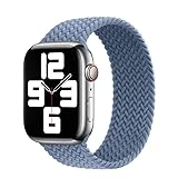 apple watch 交換用バンド アップルウォッチ バンド iwatch バンド ソフトシリコンブレンド再生ガーゼ 編みベルト 互換 iwatch シリーズapple watch Ultra/8/7/6/5/4/3/2/1/SE 通気性 38mm/40mm/41mm 42mm/44mm/4mm/4mm/45mm/49mm (42mm/44mm/45mm-M, ダークブルー)