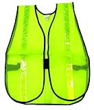 MCR Safety S220R Polyester Mesh General Purpose Safety Vest with 1-3/8-Inch Lime Reflective Stripe, 
