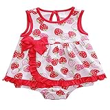 ベビー ワンピース風 ロンパース 半袖 12M 24M 70 80 90 女の子 HY3117 (24M(83-86cm))