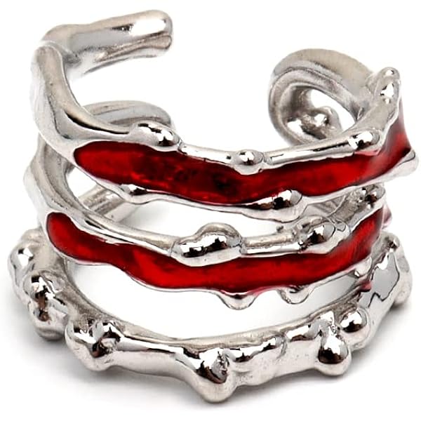 Amazon.co.jp: [silver KYASYA]イヤーカフ レッド 赤 イヤリング