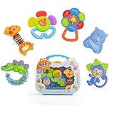 Wishtime はがため ボックスで収納 ラトル ガラガラ マラカス 6点セット ベビー 赤ちゃん おもちゃ 音鳴り玩具 3ヵ月頃から対象