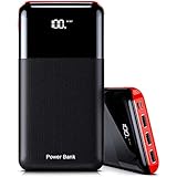 モバイルバッテリー 大容量 25000mAh 急速充電 LCD残量表示 PSE認証済 Type-CとMicro入力ポート(2.4A+2.4A