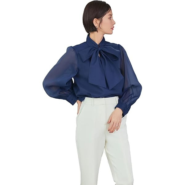 【美品】ルイルエブティック トライアングル レース ボウタイ ブラウス シャツ ルイルエブティック RUIRUE BOUTIQUE トライアングルレース