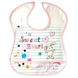 Luvable Friends Waterproof Feeder Bib with Crumb Catcher Pocket, Sweetheart by Luvable Friends