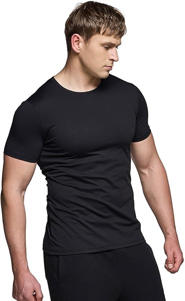Tesla Men's Training T-Shirt, Short Sleeves, Sports, Lightweight, UV Blocking, Sweat Absorbent, Quick Drying, Running Wear, Training Wear, Sportswear, Dry, General Outdoor Use, Large Size - 1