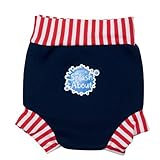 Happy Nappy HNNRSXXL Baby and Toddler Reusable Swim Diaper, Navy Red Stripe, XX Large 24+ Months by 