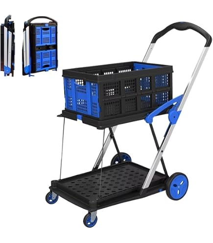 Amazon | Simonevers 折り畳みコンテナ付き2段台車(Clax Mobil Trolley 