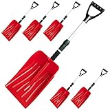 伸縮式 軽量スノーショベル(雪かきスコップ) レッド 6本セット 長さ88-71cm SVL88-6P-RED