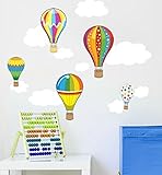 Adorable Hot Air Balloons & Fluffy Cloud Wall Decals For Kids Rooms [並行輸入品]