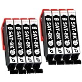 【Momono】SAT-BK サツマイモ 互換インク 8BK ブラック（合計8本）SAT 互換 インクカートリッジ 大容量 個別包装 最新ICチープ搭載 残量表示 増量 対応機種：EP-712A EP-713A EP-714A EP-715A EP-716A EP-812A EP-813A EP-814A EP-815A EP-816A