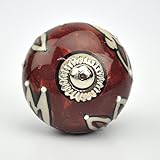 Ornate brown floral Ceramic knobs for cabinets & cupboards - hand painted pulls
