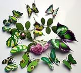 Cute Product 12pcs 3d Wall Stickers Crafts Butterflies Art DIY Decor Wall Stickers Decals Nursery De
