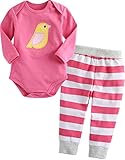 [Vaenait Baby]100%綿ベビー服ロンパースつなぎ肌着カバーオールパンツ付きVivia Bird L